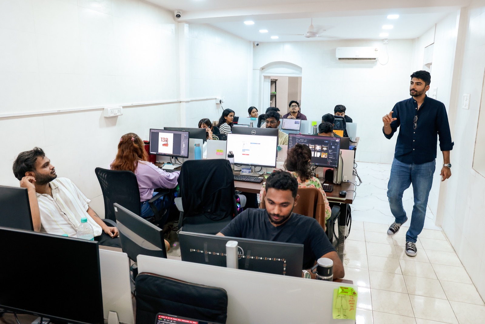 Manan Mehta with the MarketinCrew team in the Mumbai office