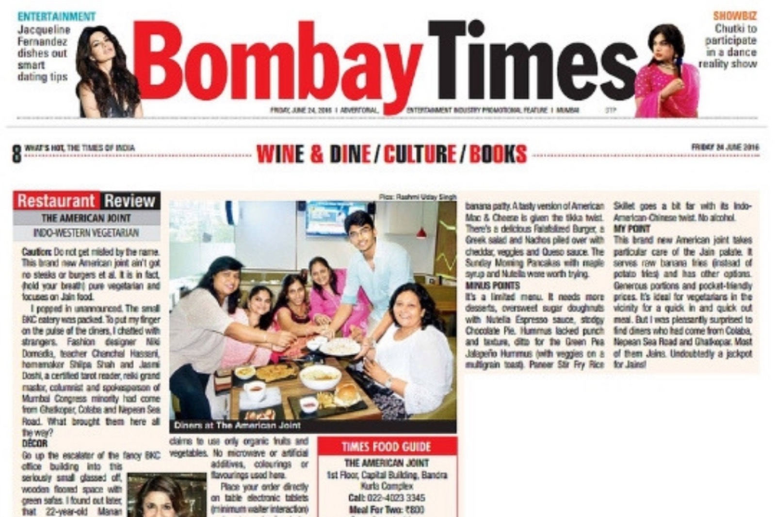 Bombay Times Wine and Dine restaurant review