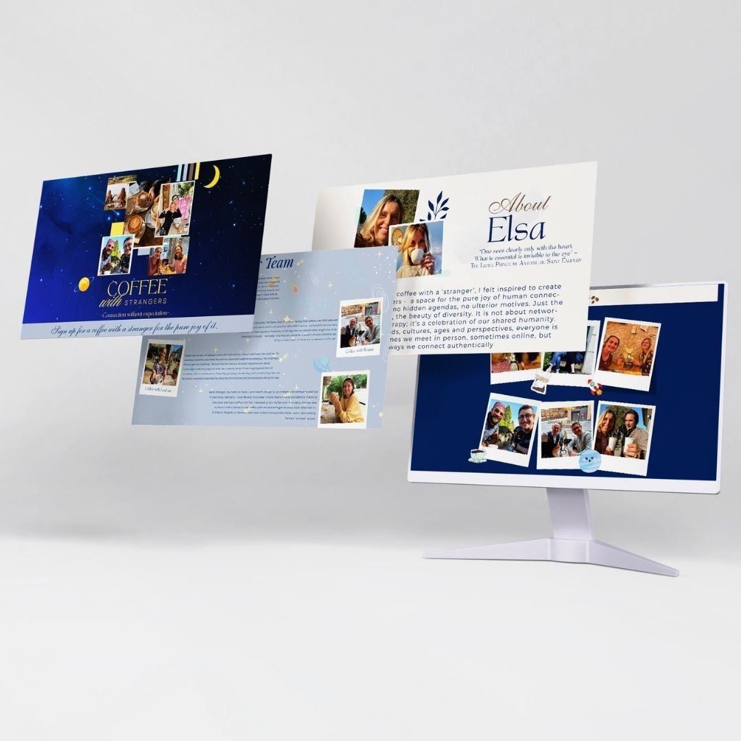 A website design laid out on a desktop screen